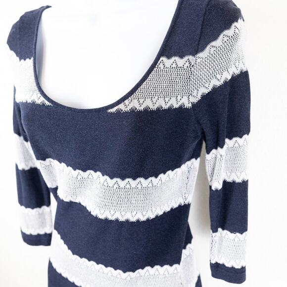 Gianni Bini Scoop Neck Striped Sweater Dress, Medium - Picture 2 of 5